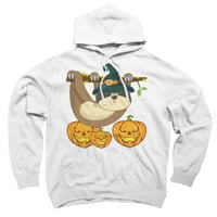 Smiješna vještica s jackom o fenjernom Halloween Tee bijeli grafički pulover Hoodie - dizajn od strane