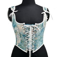 Ženski remen UP UP UP Fairy Fishbone Syelet Cvjetni print Y2K Corset Top Vest Bustier Vintage Crop vrhovi
