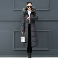 Ženska jakna Plus veličine bavi se gornjim odjećom za kaput od kapuljača, dugi pamučni jakni džepovi
