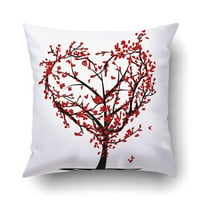 Ljubavno drvo srca Crveni dizajn pokriva jastuke sa jastučićima