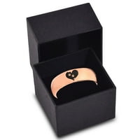 Tungsten Trail Paw Prints Objavljeni prsten u obliku srca Ljubite žene Udobnost FIT 18K Rose Gold Dome