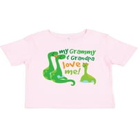 Inktastic moj grammy i djed volim me unuk dinosaur poklon malih majica dječaka