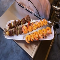 Moocorvic P Roud Grill Slide & Poslužite nezemni čelični roštilj skewer ribe skewer mesni alat roštilj