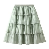 Ženske duge suknje Dame Elegantna 4-sloj čvrste protočne ljetne dame za casual svakodnevno