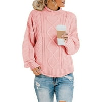 Cuoff ženske modne džempere za žene plus veličine casual dugih rukava Chunky Turtleneck pletene zimske