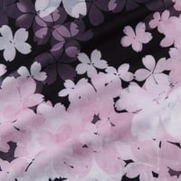 Ženski povremeni cvjetni ispis valovita V-izrez gumb Spring Jesenska haljina, ružičasta