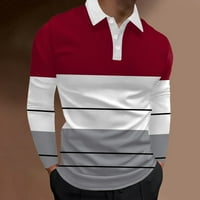 Kali_store Slim Fit polo majice za muškarce muški džep s dugih rukava Brzi suhi ovratnik radom Golf