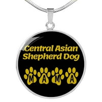 Azijski ovčar mama mama krug ogrlica od nehrđajućeg čelika ili 18K zlato 18-22 Ljubitelj vlasnika psa
