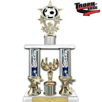 Trofej ponude 17 Akcija Matri Soccer Silver Flurt Column trofej, prilagođeni nogometni trofeji sa personaliziranim
