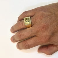 0,40ctw simulirani dijamant 10k žuti zlatni muški prsten