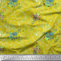 Soimoi Rayon Crepe tkanina točka, lišće i guštera gmizavac Dekor tkanina tiskano dvorište široko