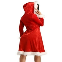 Aislor ženski crveni božićni božićni gospođa Santa dugih rukava Tutu haljina cosplay odijela