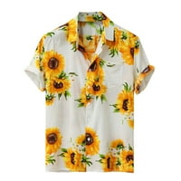 Muška ljetna kratka rukava labava gumba havajska bluza košulje