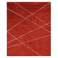 Rugsotički tepisi Ručno udaljeno Loom, geometrijska sil Mila Propise, svjetlo crvena, bež, 9'x12 '