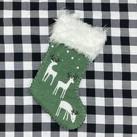Visland Božićne čarape, Elk Print Božićne čarape Kamin Viseći čarape za porodični odmor Xmas Party