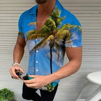 Jsaierl Hawaiian majice za muškarce Ljetna tropska grafička majica Labavi majica kratkih rukava niz