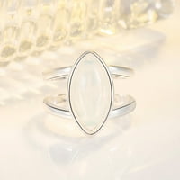 Heiheiup Ženski pozlaćeni srebrni vintage bijeli draguljni prsten nakita Pokloni Prstenovi set 100