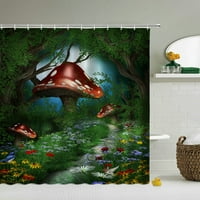 Dream Fairy Tale Forest Tuš za tuširanje Vodootporna kupaonica sa zavjesom od gljiva 3D sa kukicama
