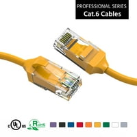 7ft mačka. 28AWG Slim Ethernet mrežni kabel žuto, pakovanje