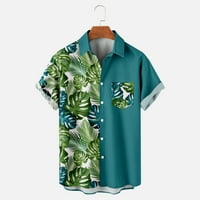 Lovskoo Havajska majica za muškarce Ljeto Ležerne prilike za ispis Pokazano kratki rukav džepni gumb