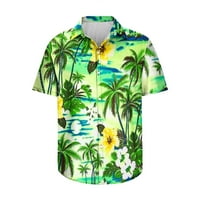 Havajska majica za muškarce kratki rukav plaža Tropsko cvjetni uzorak tiskani ljetni gumb dolje Aloha