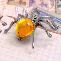Gunmetal perlivo tijelo Tarantula Spider Rhinestone Crystal Pin Brooch