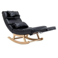 Stolica za ljuljanje s podesivim nogama, tapacirana PU kožna stolica, glider rocker sa podstavljenim