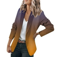 Ženske kapute jakne za žene s dugim rukavima Cardigan ovratnik s jednim gumbom Posao i slobodno vrijeme Ženske vrhove Brown l