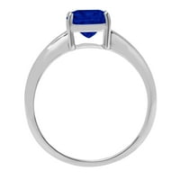 2.0ct rez jastuka simulirani plavi safir 18k bijeli zlatni angažman za angažman prsten veličine 8.25