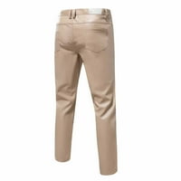 Mens Slim Fit Solid Color Retro stil PU kožna pantalona plus veličina casual pune duljine hlače