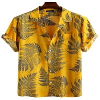 Groanlook muški ljetne košulje s kratkim rukavima odvojite majicu za cvjetni print majica