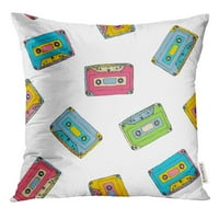 80-ih sa plastičnom kasetom glazbe Audio traka Doodle šarenog retro stila 90-ih jastučni jastučni jastuk
