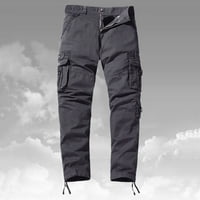 SNGXGN Muške opuštene teretne hlače Slim Fit Stretch sa džepovima Muške teretne hlače, siva, veličine