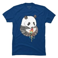 Pandas vole sladoled mens tirkizni plavi grafički tee - dizajn od strane ljudi s