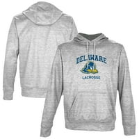 Muška sredstva Siva Delaware Borbin 'Blue Hens Lacrosse Logo Pulover Hoodie