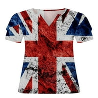 LUMENTO WOGE Overselizirani majica s kratkim rukavima 4. jula plus veličine vrhova dame casual tee patriotski