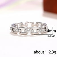 Riapawel Classic Povezani dizajnirani prstenovi za muškarce Žene Dodaci za vjenčanje sa CZ Silver Cour