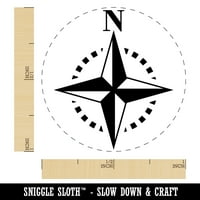 Kompas Rose Nautical Star Navigacija Navigacija Samo-inkiranje gumenog mastila za mastilo - Fuchsia