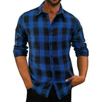 Flannel majica za muškarce muške proljeće i jesenje poslovanje Čvrsto povremene majicu s dugim rukavima