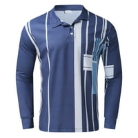 Muška majica Stripes Ispisani s dugim rukavima Golf košulje Redovno uklapanje COLJA CALLAR patchwork