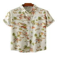 Muška ljetna havajska bluza casual labava dnevna habanja vrhovi rever vrat kratkih rukava majica majica