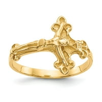 14K žuti zlatni prsten za prsten na temu Crocifix