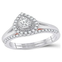 Jewels 10kt dvotonski zlatni ženski okrugli dijamant Bridal vjenčani prsten za angažman prsten set CTTW