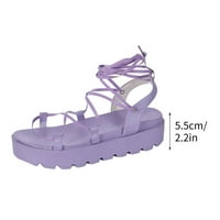Ženske platforme Gladijator sandale Elegantne otvorene ploče Drćene ravne sandale Casual Wear Slatko