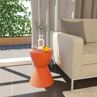 16. In. Moderni okrugli bočni stol, narandžasti