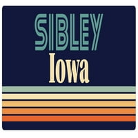 Sibley Iowa Vinil naljepnica za naljepnicu Retro dizajn