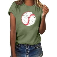 Koaiezne Žene Ležerne prilike za bejzbol s kratkim rukavima Crew Crt Crt Labavirt bluza The Womens Tops