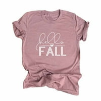 Ženske vrhove Dressy Casual Fall Rockabilly Dukserice Dan zahvalnosti Pulover kratki rukav majica Pink