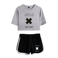 Sam Cosplay Crop Top i Colby Horts Rukave sportske odjeće za žene djevojke