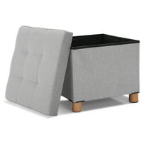Gupbes Cube Storage Osman, stolica za stopala, udobno sjedalo sa čvrstom drvenim nogama i poklopcem,